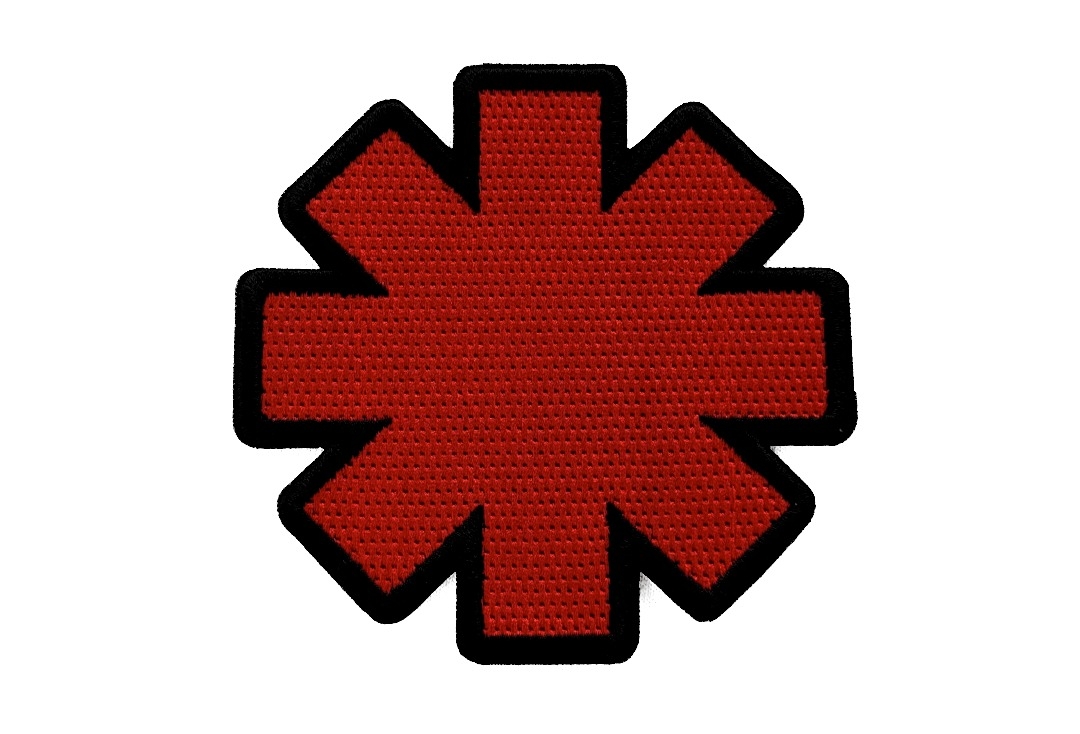 Red Hot Chili Peppers - Cut Out Black Edge Asterisk Iron On Embroidered Patch