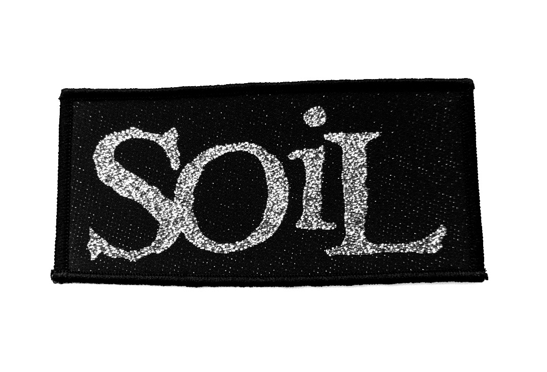 Soil - Silver Metallic Logo Sew On Woven Patch