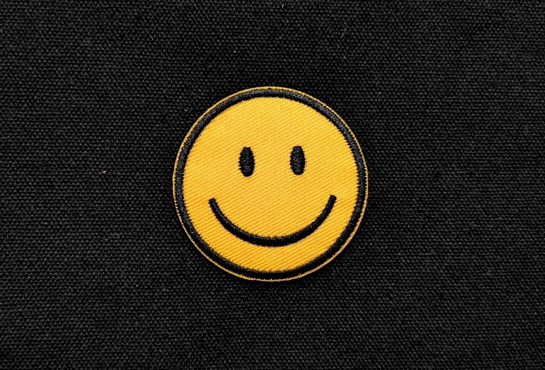 Smile Guy Iron On Embroidered Patch