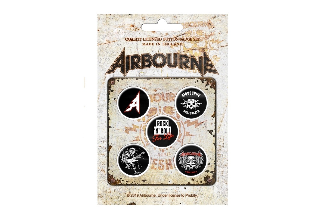 Airbourne - Boneshaker Official Button Badge Pack