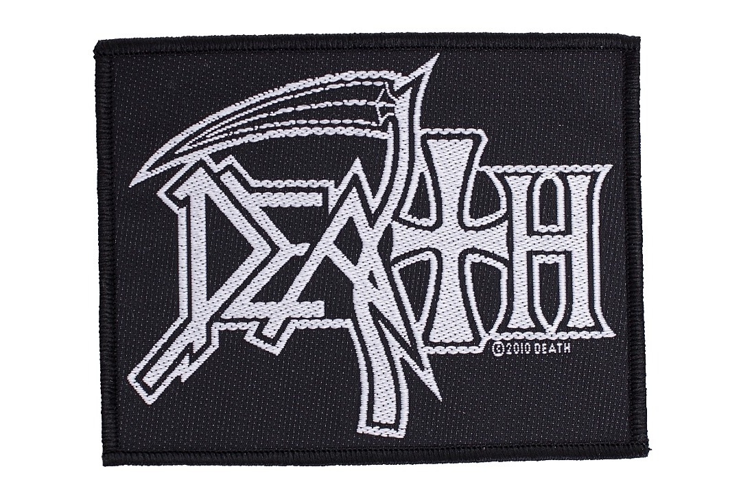 Death - White Logo Sew On Woven Patch