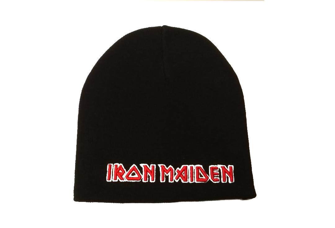 Official Band Merch | Iron Maiden - Logo 3D Embroidered Official Knitted Beanie Hat