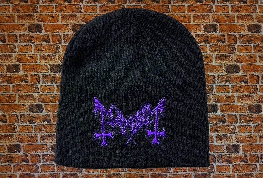 Mayhem - Purple Logo Embroidered Official Knitted Beanie Hat