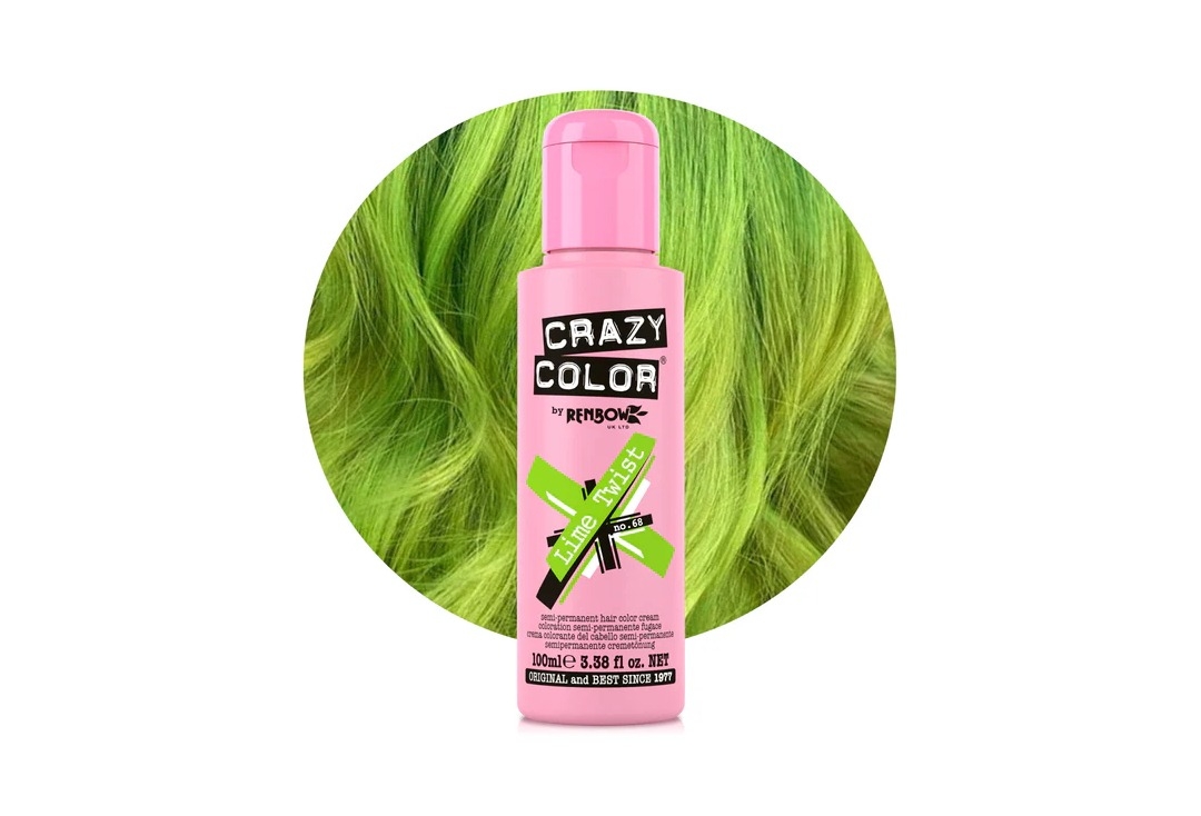 #68 Lime Twist Crazy Color Semi-Permanent Hair Colour