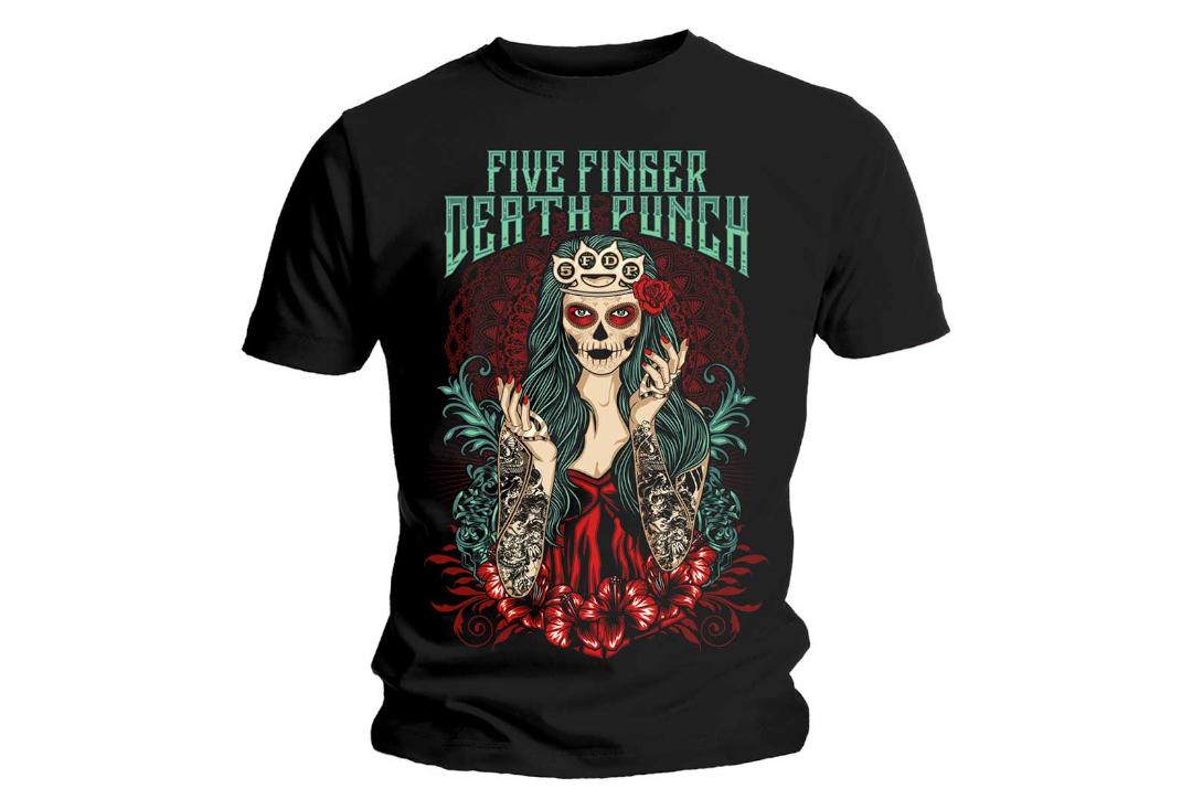 Official Band Merch | Five Finger Death Punch - Lady Muerta Men's Short Sleeve T-Shirt