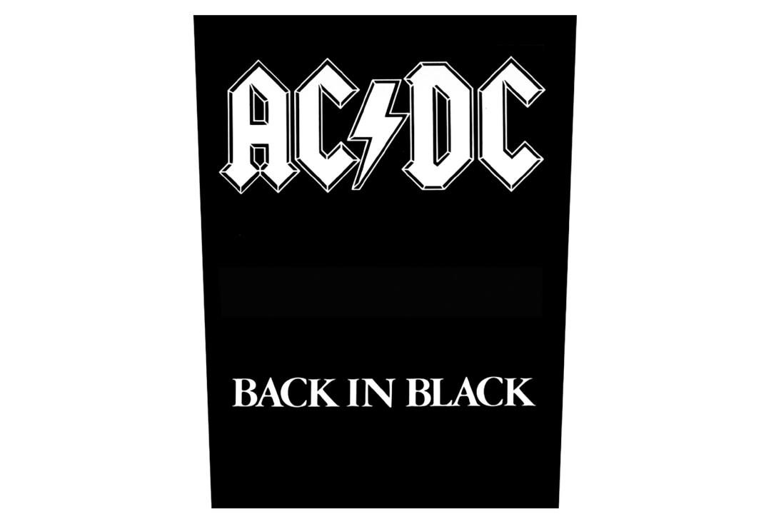 Official Band Merch | AC/DC - Back In Black Printed Back Patch
