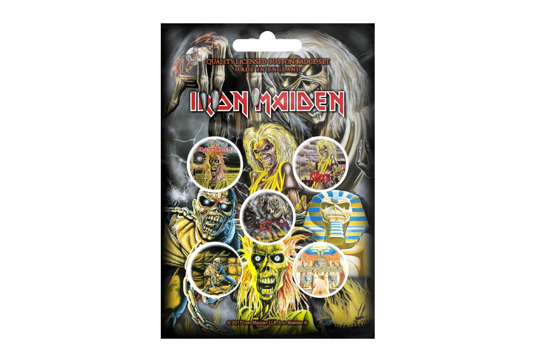 Official Band Merch | Iron Maiden - Early Albums Button Badge Pack