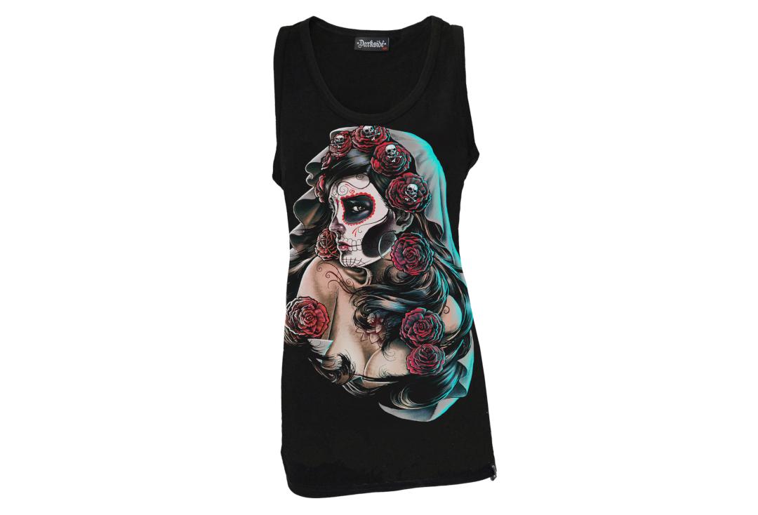 Darkside Clothing | Day Of The Dead Rose Cotton Vest