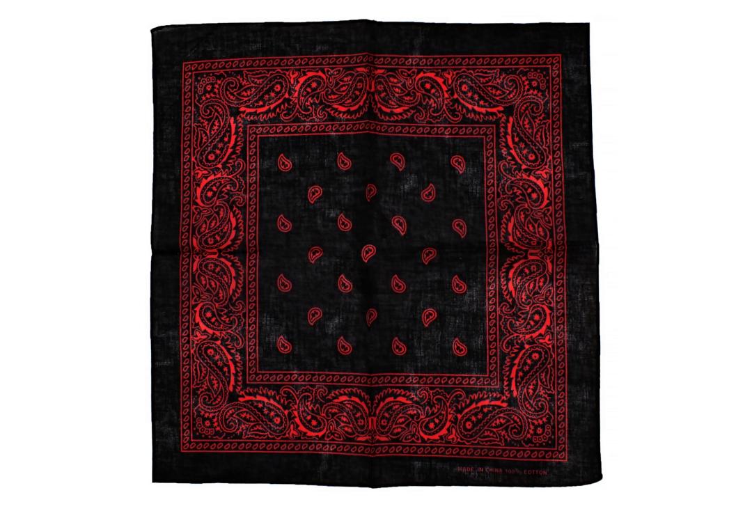 Void Clothing | Black With Red Paisley Cotton Bandana