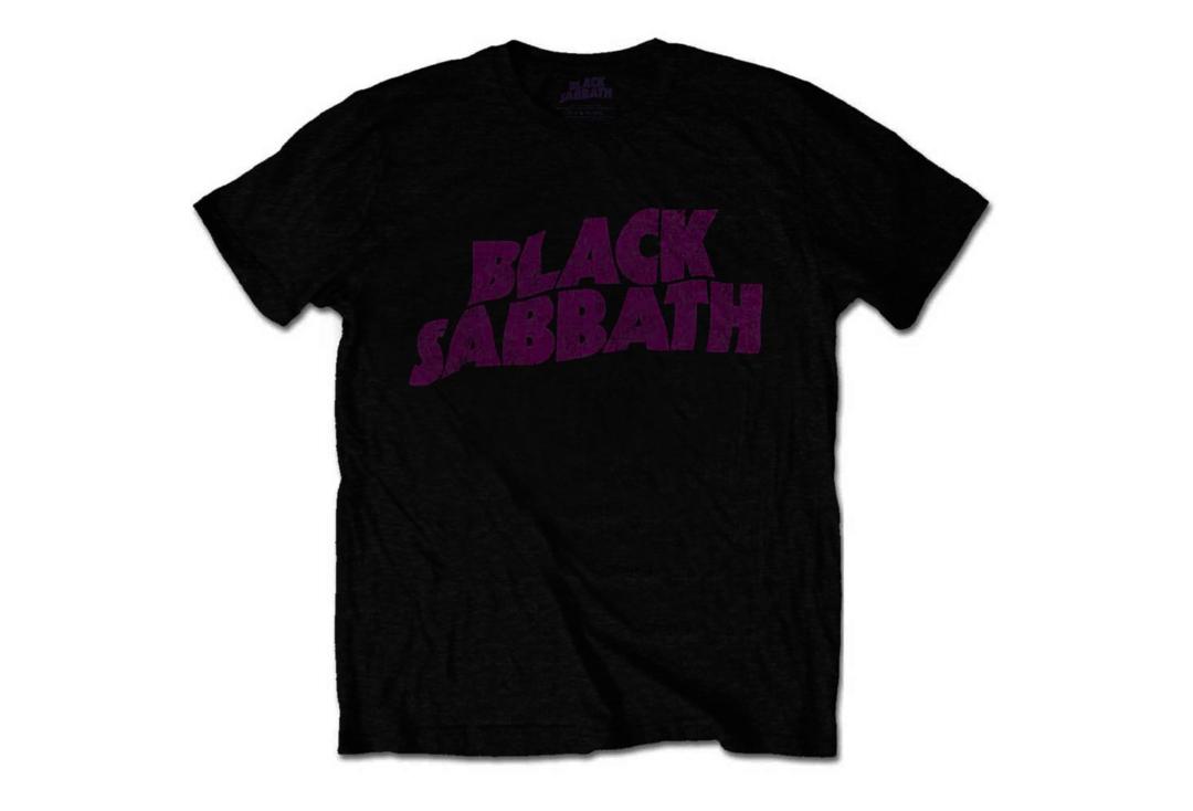 Official Band Merch | Black Sabbath - Wavy Vintage Logo Official Men's Short Sleeve T-Shirt