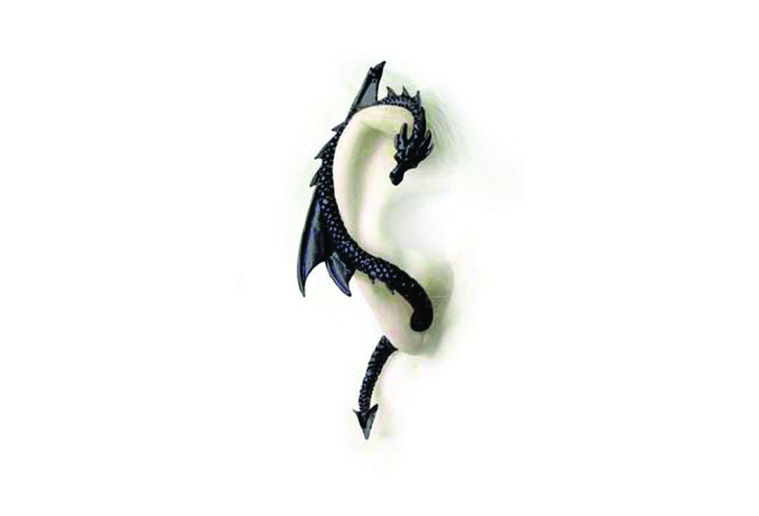 Alchemy Gothic | Dragon's Lure Ear Wrap (Black) - Right