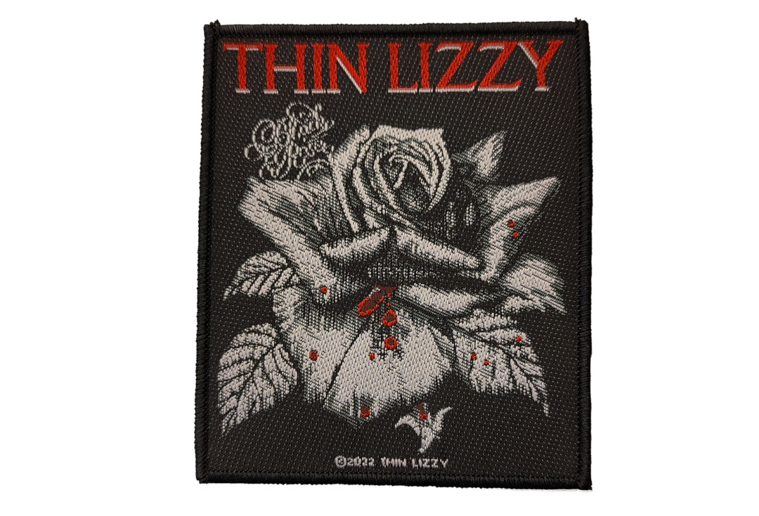 Official Band Merch | Thin Lizzy - Black Rose Woven Patch