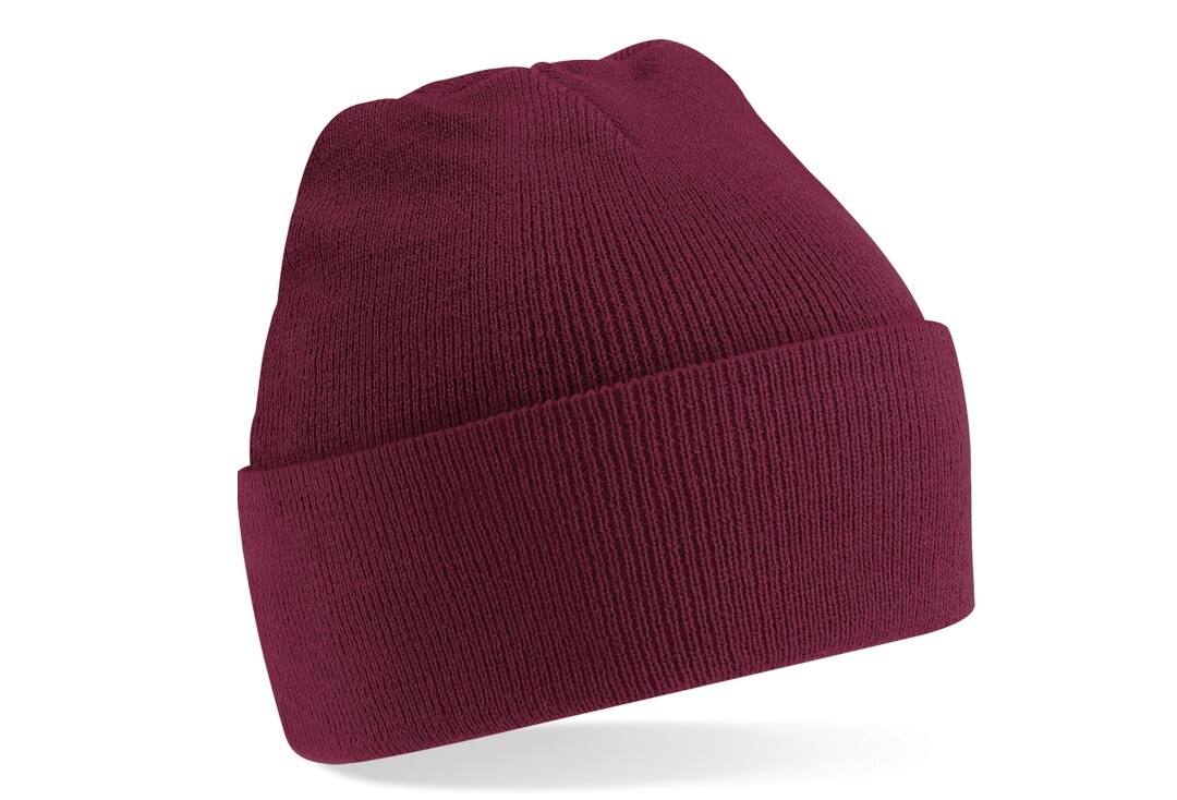 Void Clothing | Burgundy 2 in 1 Beanie Hat - Folded