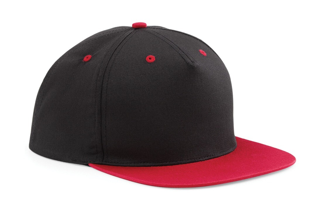 Void Clothing | Black & Red Contrast Plain Baseball Cap - Front