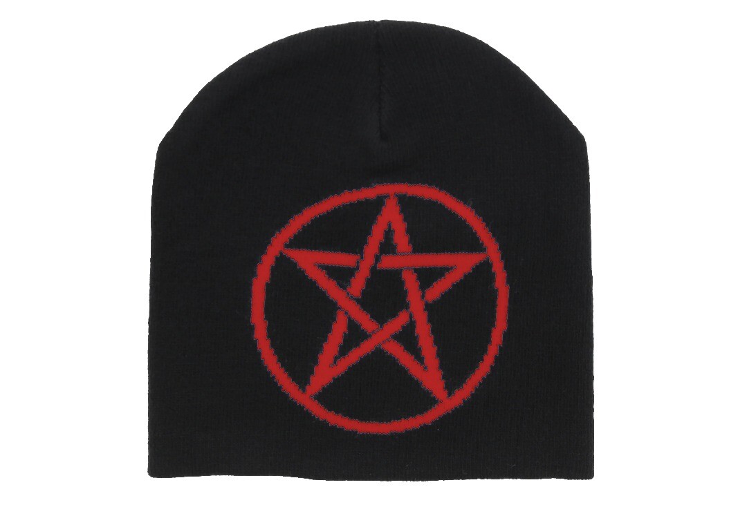 Void Clothing | Red Pentagram Knitted Beanie
