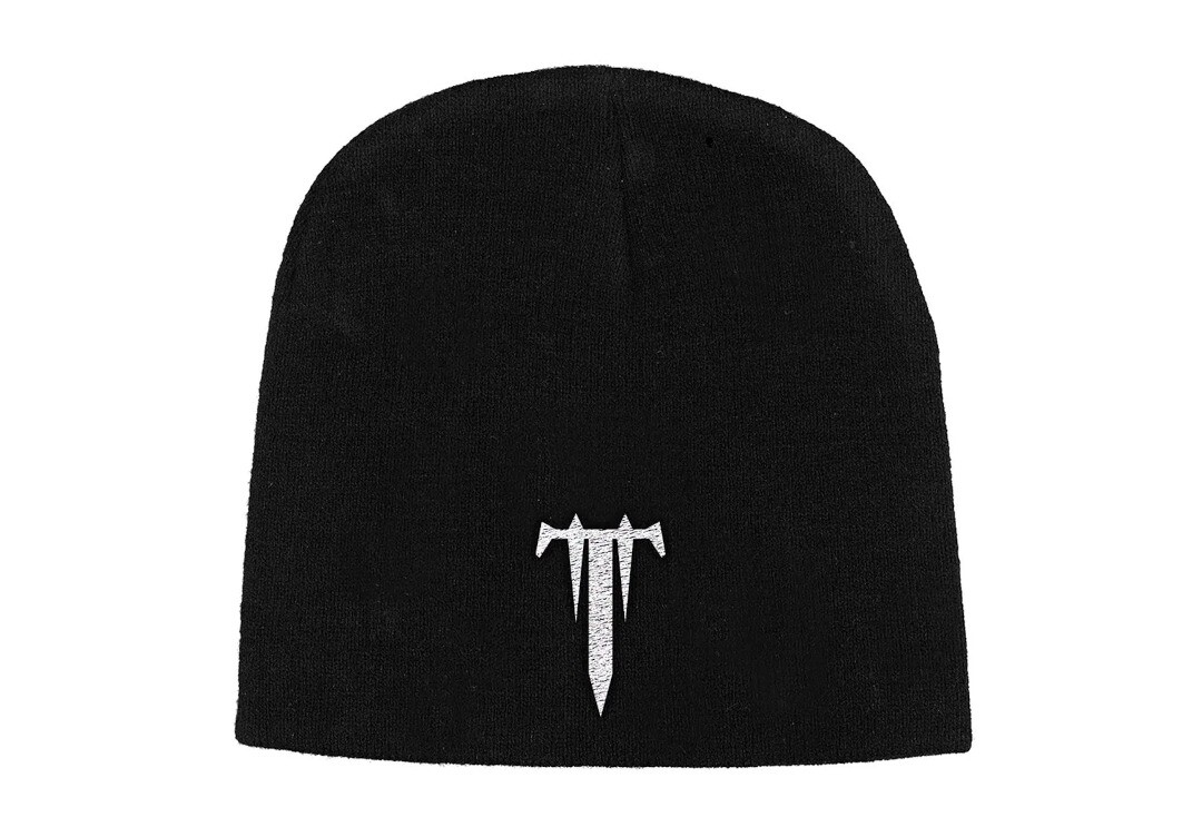 Official Band Merch | Trivium - T Logo Embroidered Official Knitted Beanie Hat
