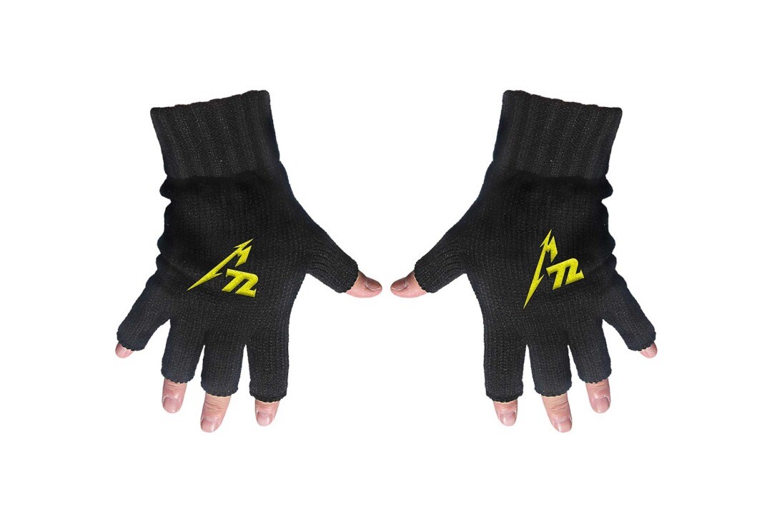 Official Band Merch | Metallica - M72 Logo Embroidered Knitted Fingerless Gloves