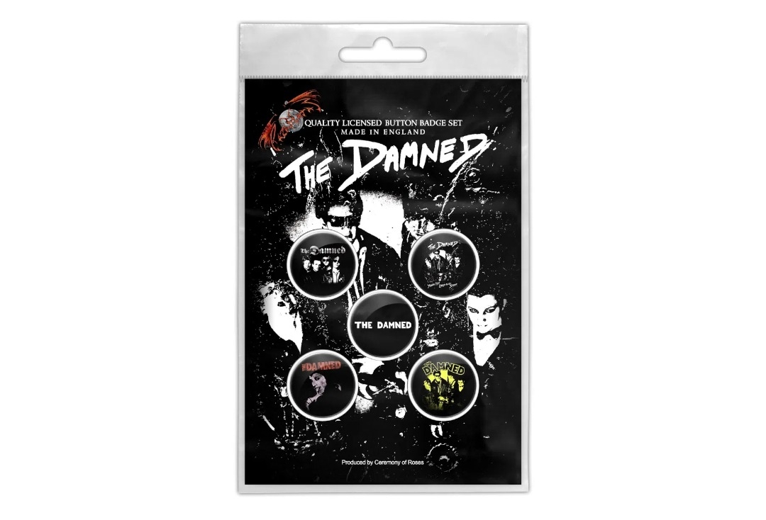 The Damned - Young, Hot, Loud And Stiff Official Button Badge Pack