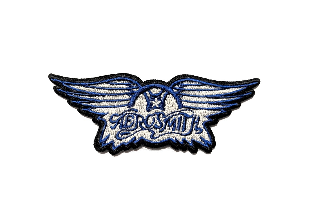 Aerosmith - Blue Wings Cut Out Logo Iron On Embroidered Patch