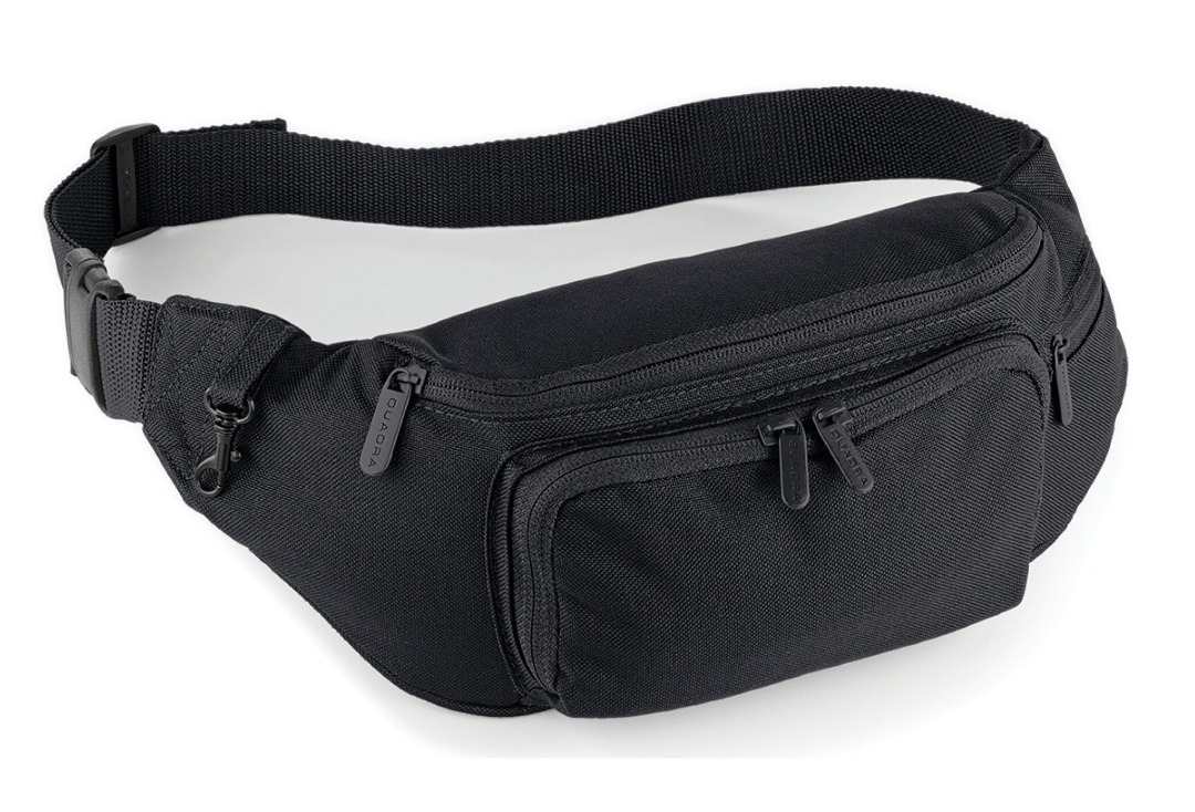 Black Multi Pocket Bum Bag