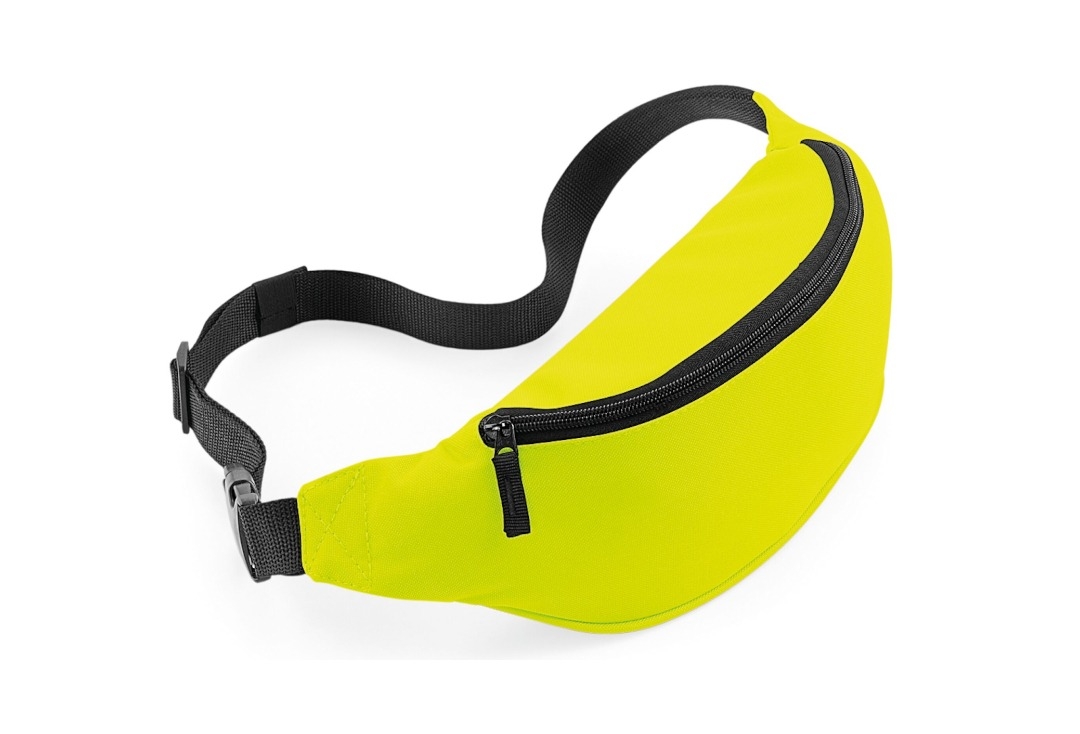 Fluorescent Yellow Double Pocket Bum Bag