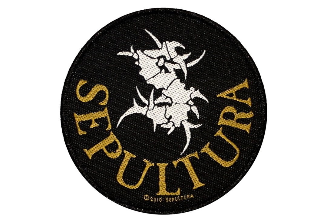Sepultura - Circular White Logo Sew On Woven Patch