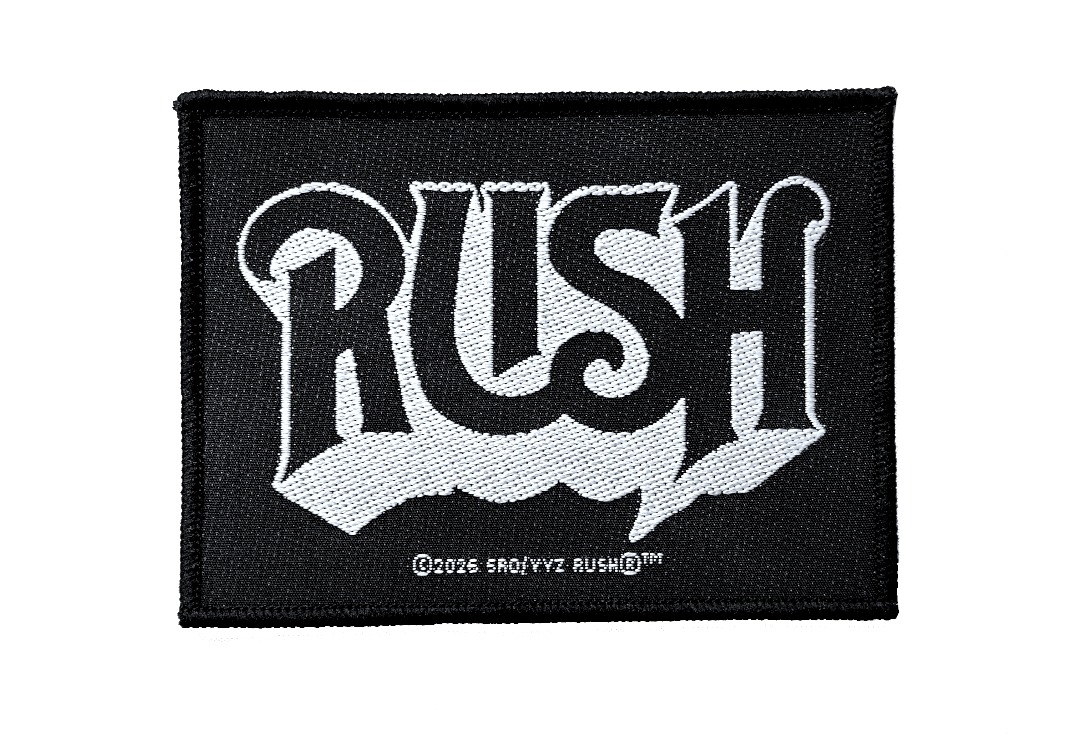 Rush - White Logo Sew On Woven Patch
