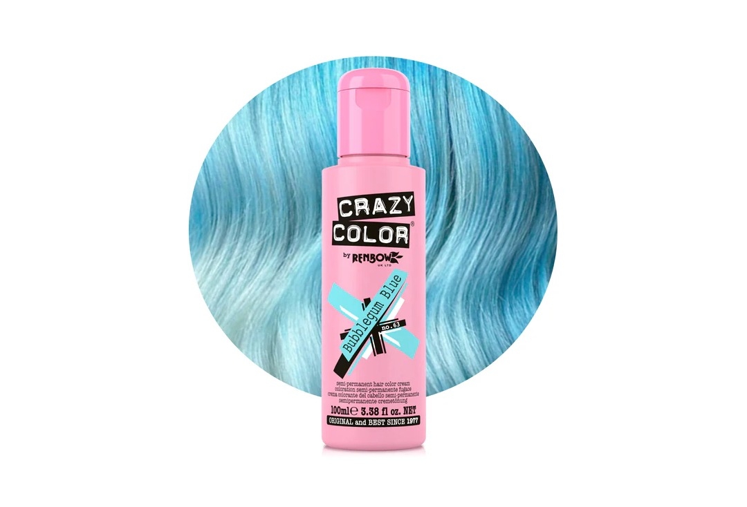 #63 Bubblegum Blue Crazy Color Semi-Permanent Hair Colour