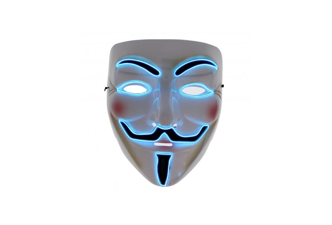 Void Clothing | Vendetta Blue LED Light Up Plastic Mask