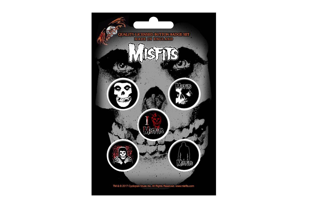Official Band Merch | Misfits - Skull Button Badge Pack