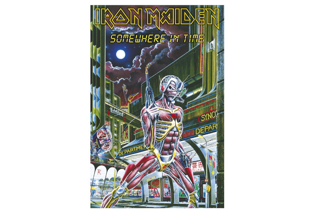 Official Band Merch | Iron Maiden - Somewhere In Time Printed Textile Poster