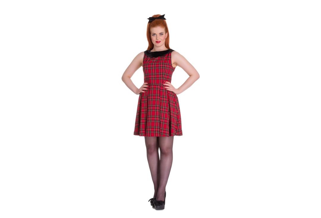 Hell Bunny | Eleanor Red Tartan Dress - Front
