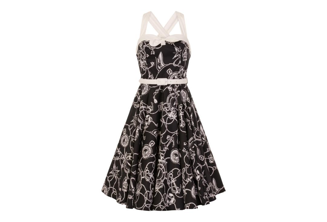 Hell Bunny | Mistral 50's Black & White Dress - Front Close