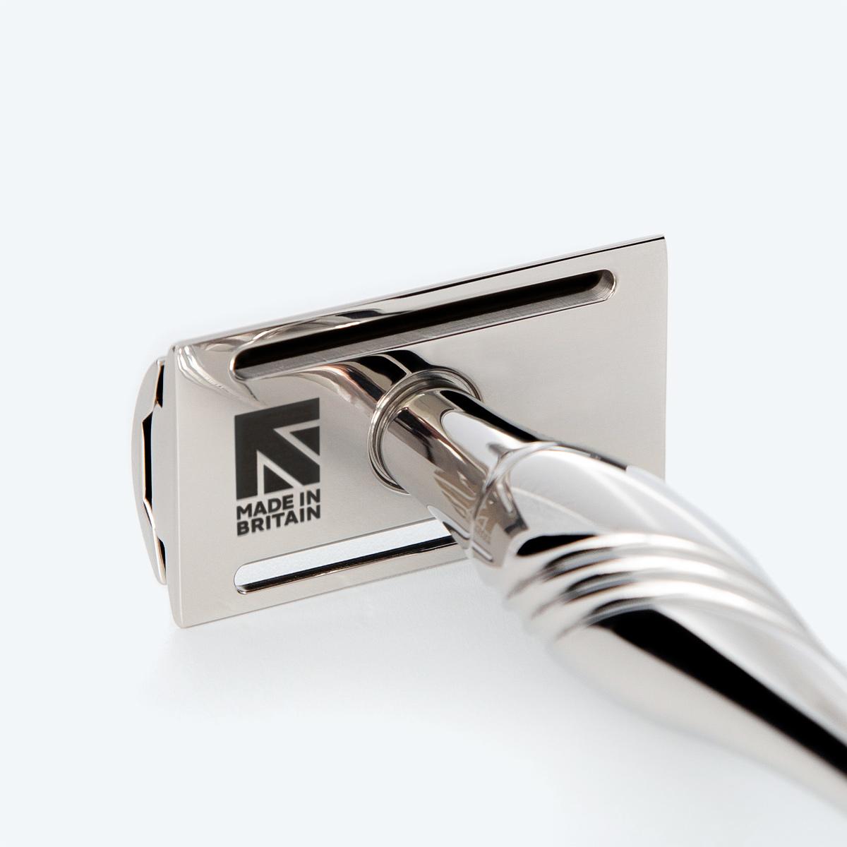 Apsley stainless steel safety razor made in UK