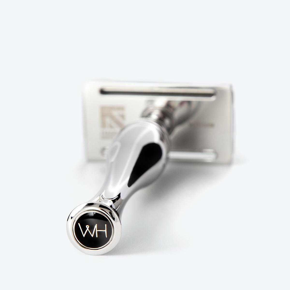 stainless steel safety razor made in Great Britain