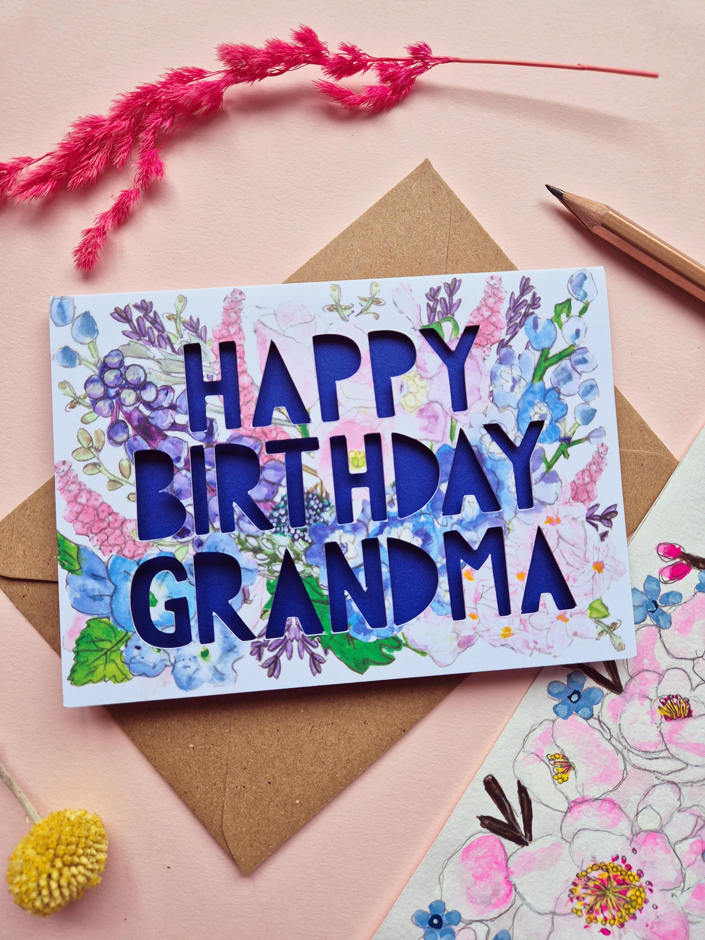 Happy Birthday Grandma Paper Cut Card