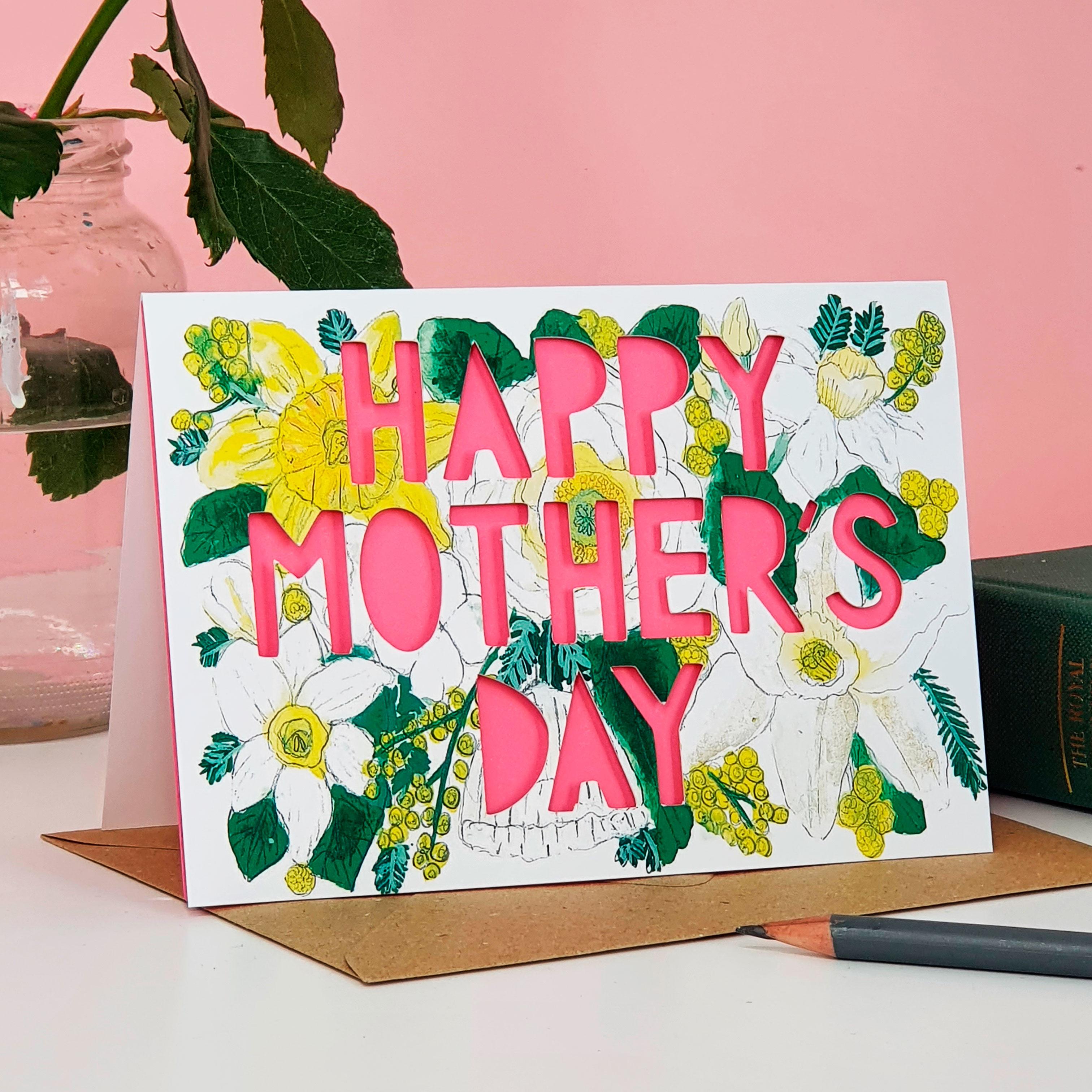 Happy Mothers Day Paper Cut Card Miss Bespoke Papercuts