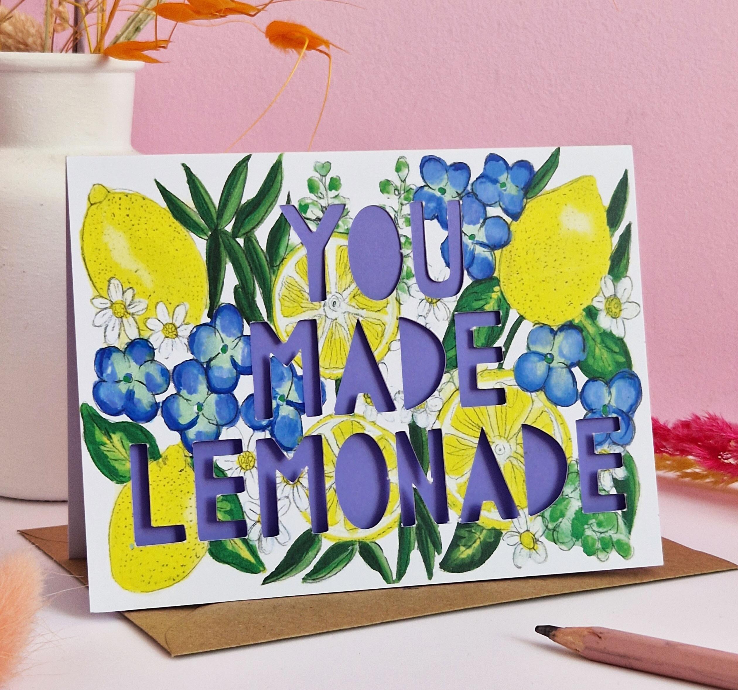 You Made Lemonade' Congratulations Card | Miss Bespoke Papercuts