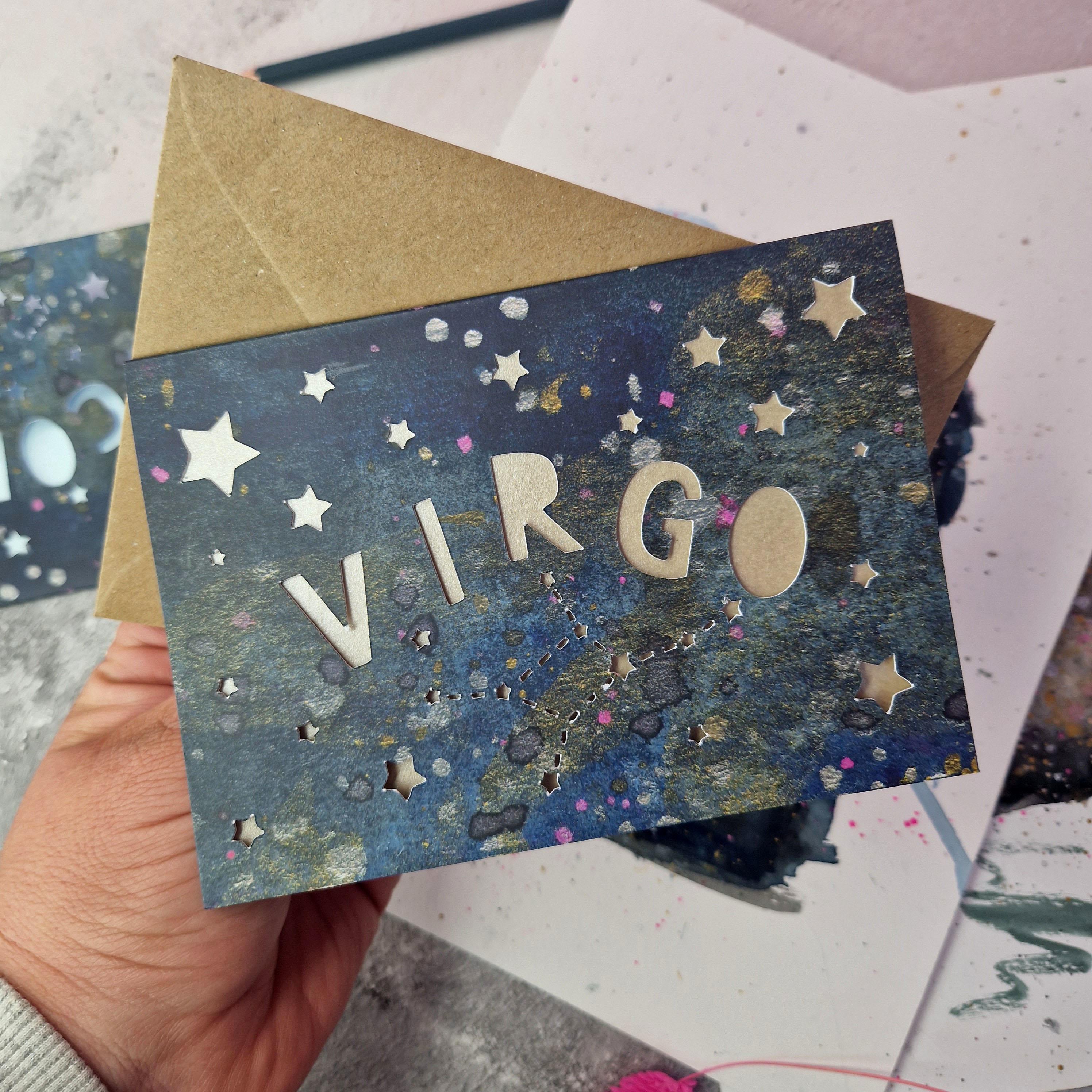 Flat lay of Virgo card