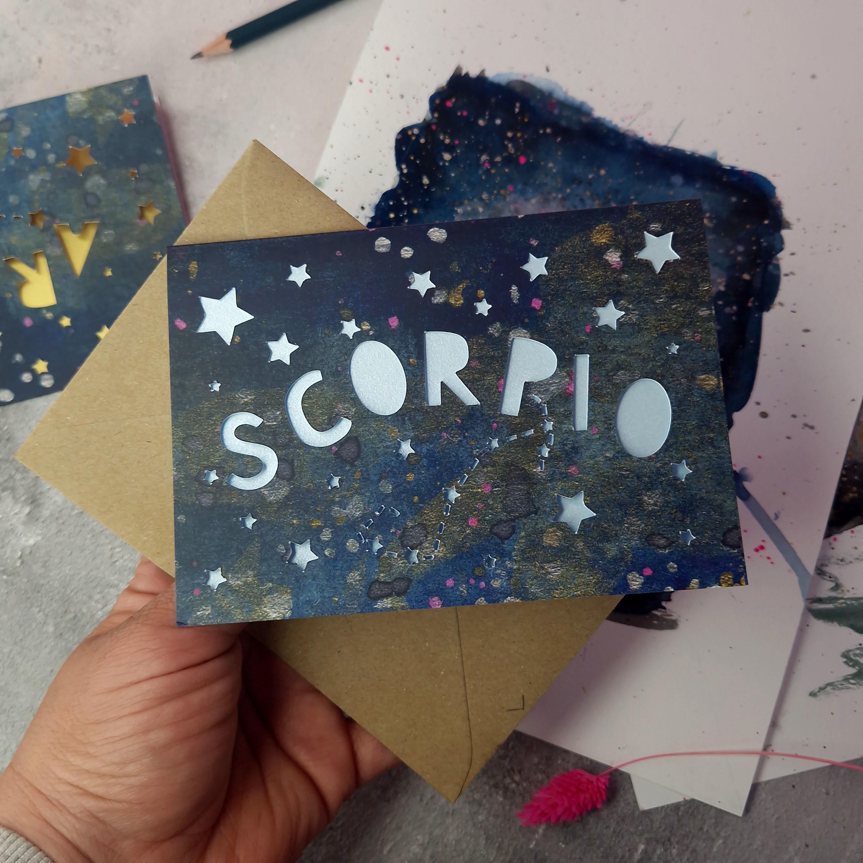 A6 card with a Scorpio theme
