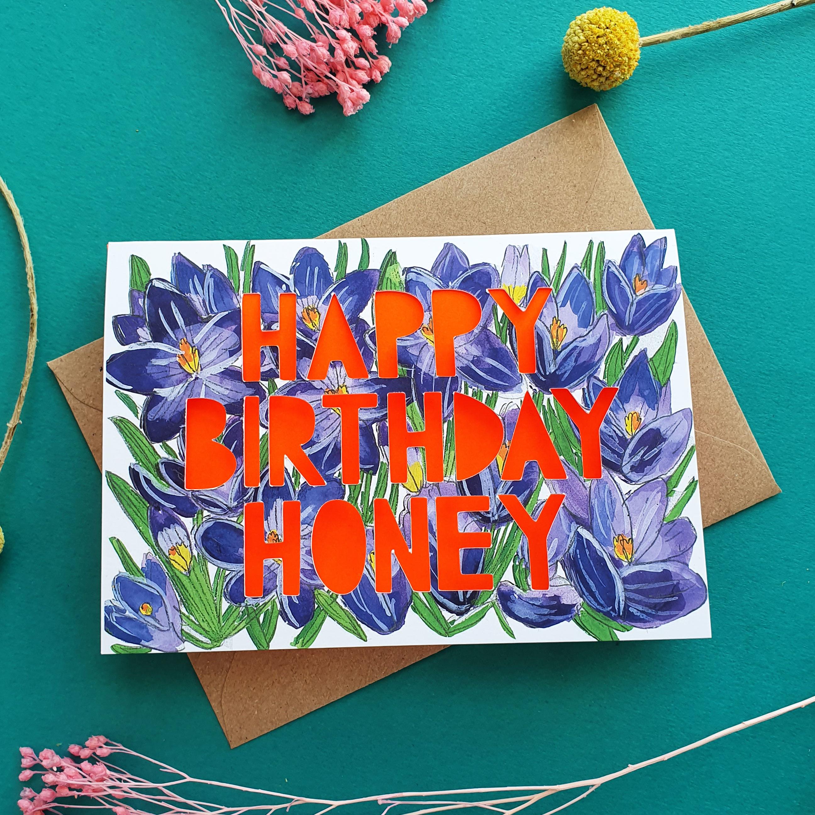 Happy Birthday Honey Birthday Card Miss Bespoke Papercuts