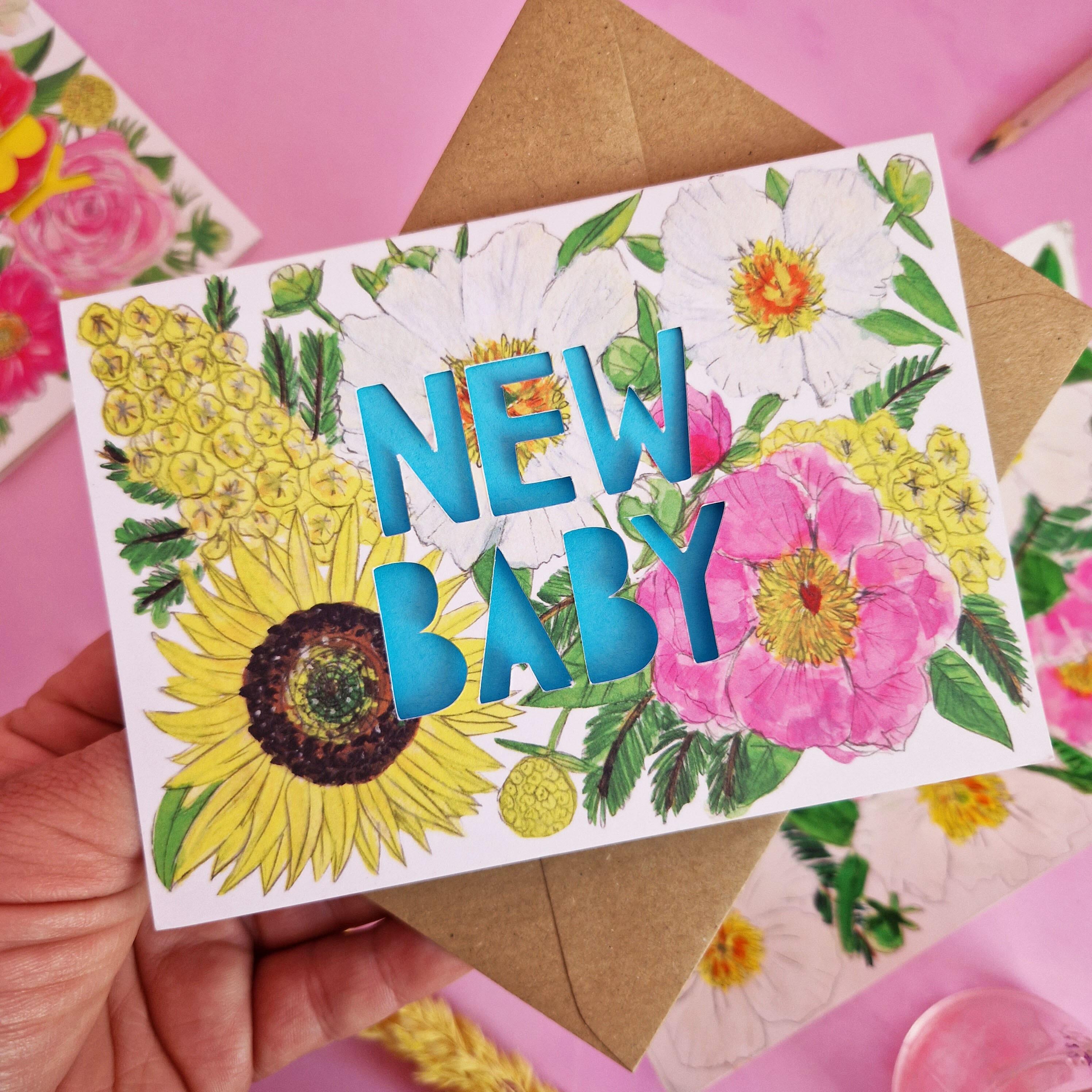 New Baby Card | Miss Bespoke Papercuts
