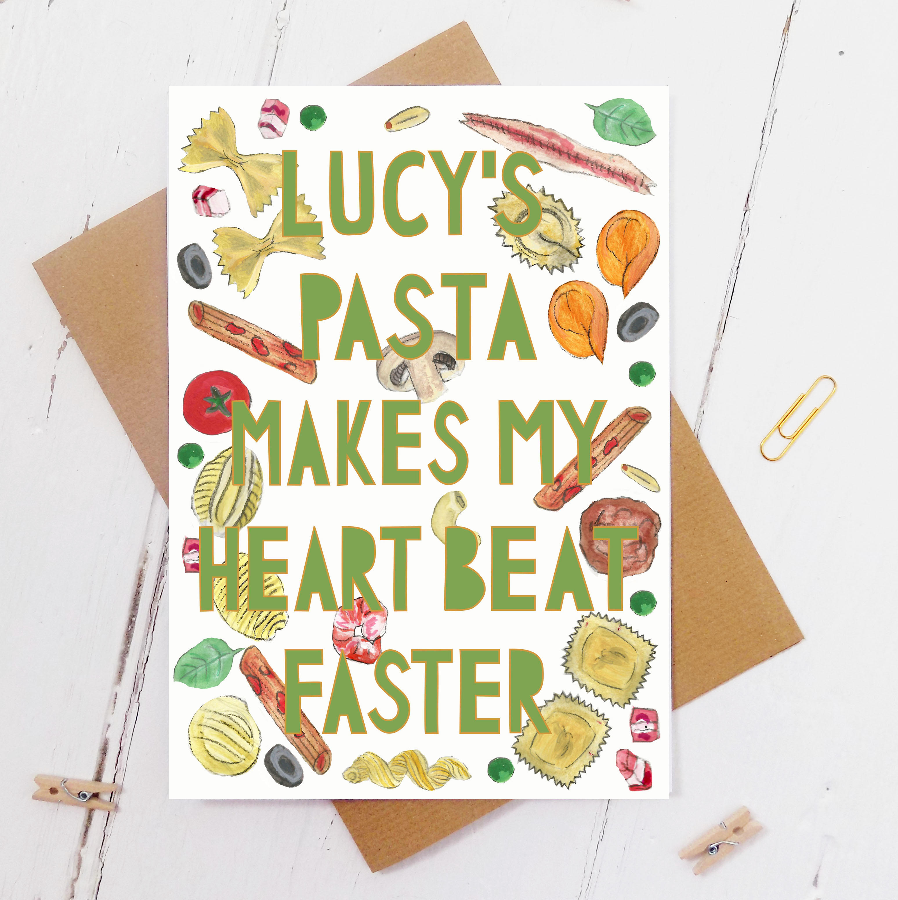 personalised pasta card