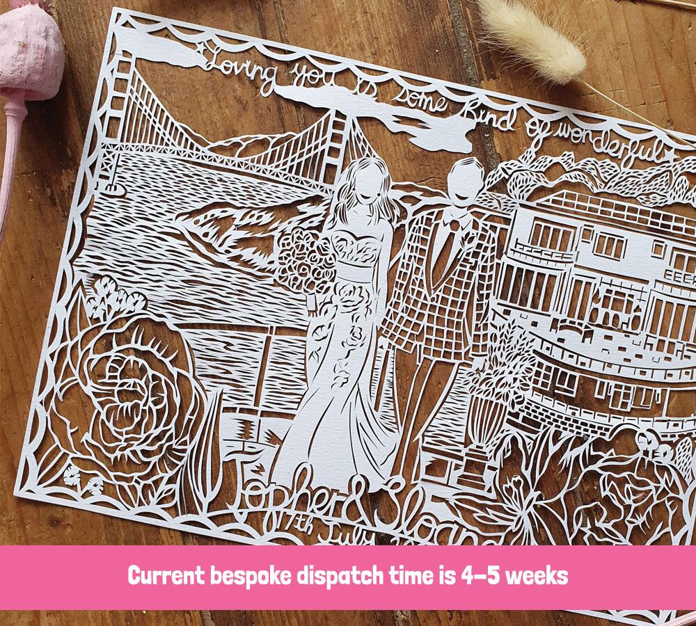 Miss Bespoke Papercuts, Personalised Papercut Art, paper cut cards and  bright illustrative prints