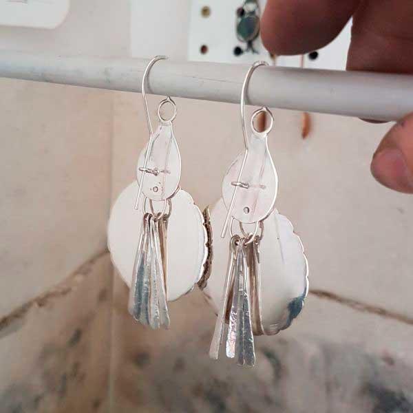 silver cutlery earrings