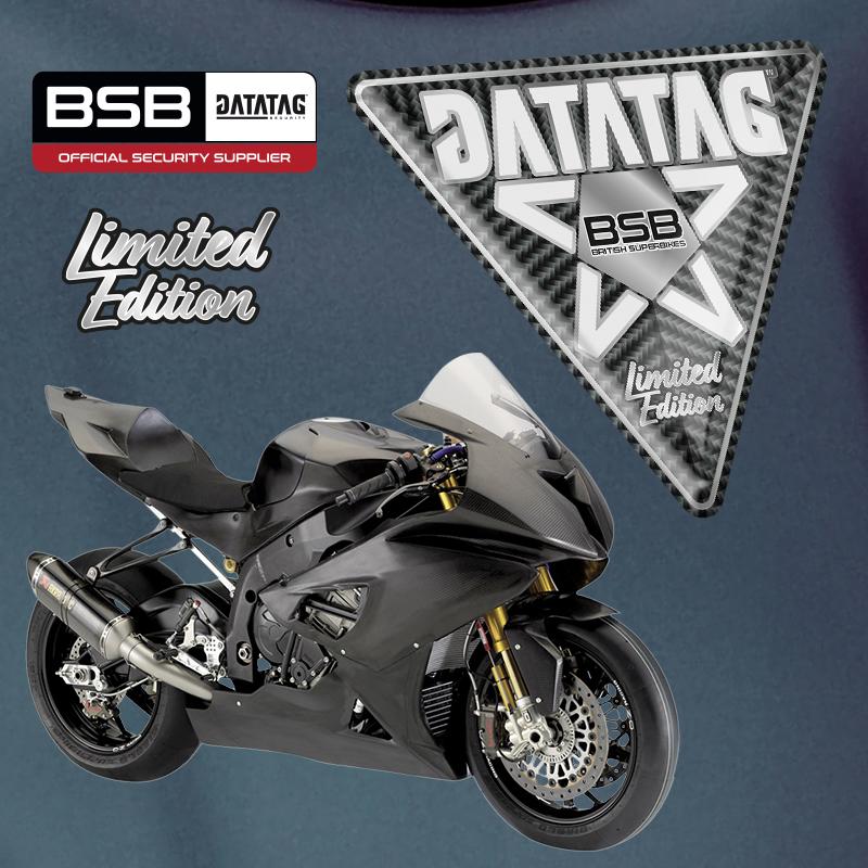 Limited edition BSB Datatag motorcycle security and identification system