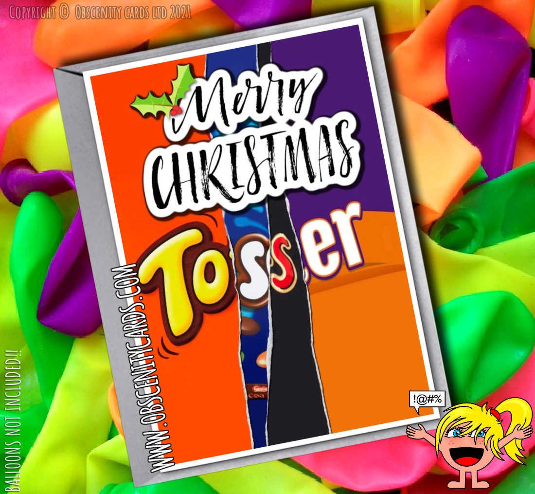MERRY CHRISTMAS TOSSER CHOCOLATE WRAPPER FUNNY CARD