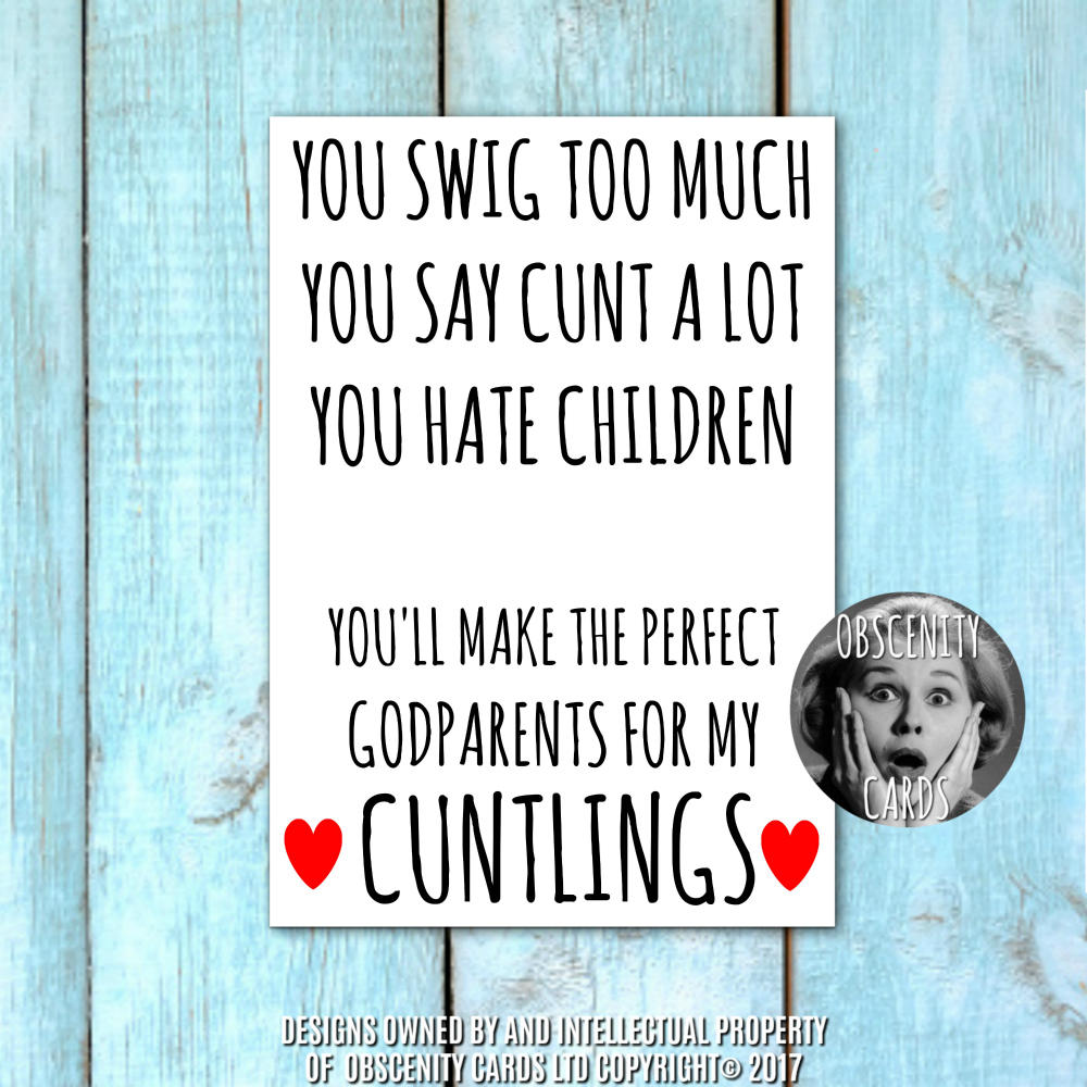 Funny Godparents card from the cuntlings by Obscenity Cards