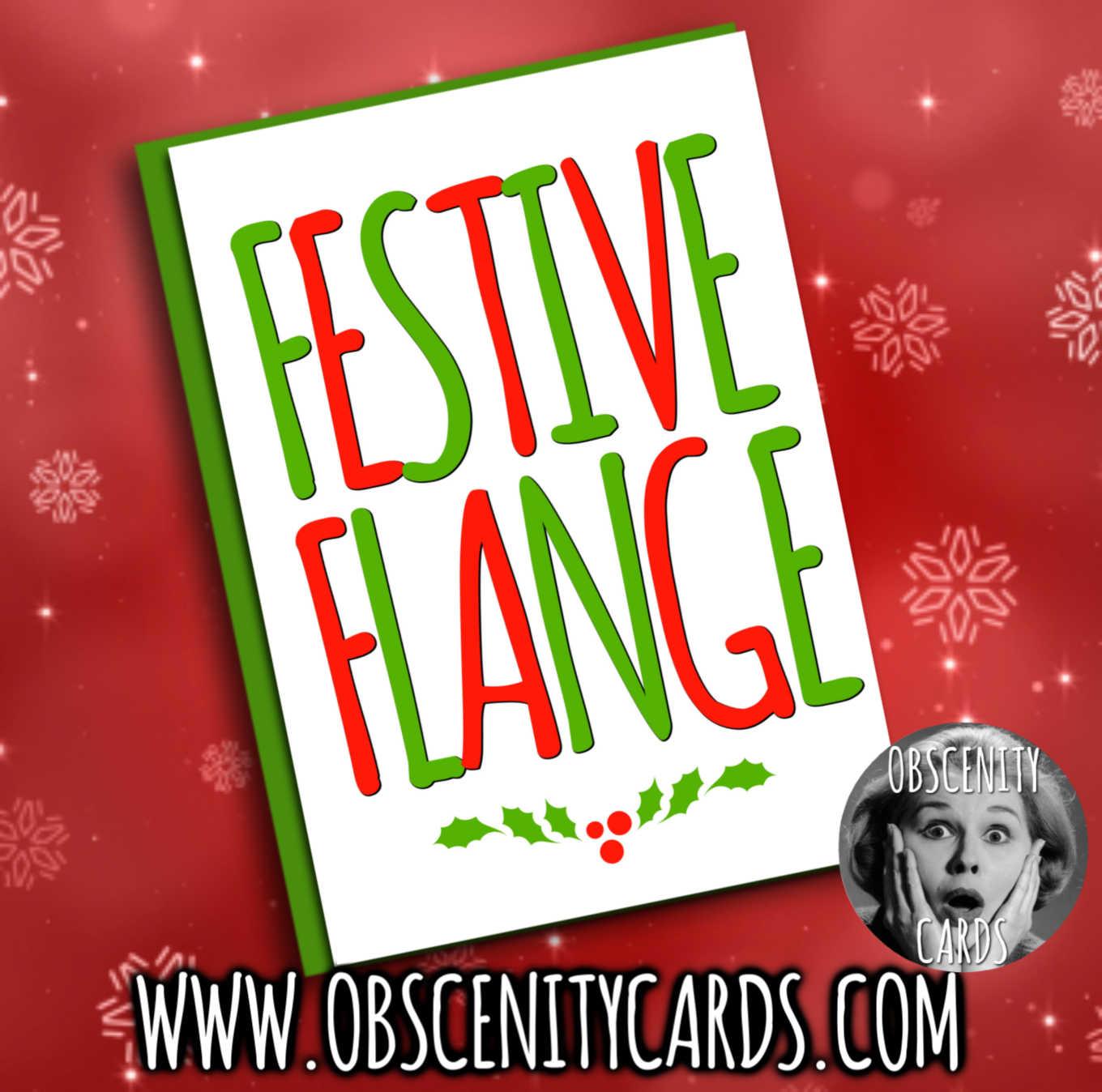 FESTIVE FLANGE FUNNY CHRISTMAS CARD
