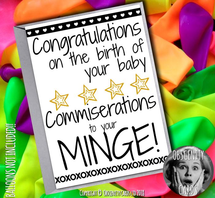 Obscene Funny Congratulations, Pregnancy and Birth by Obscenity Cards